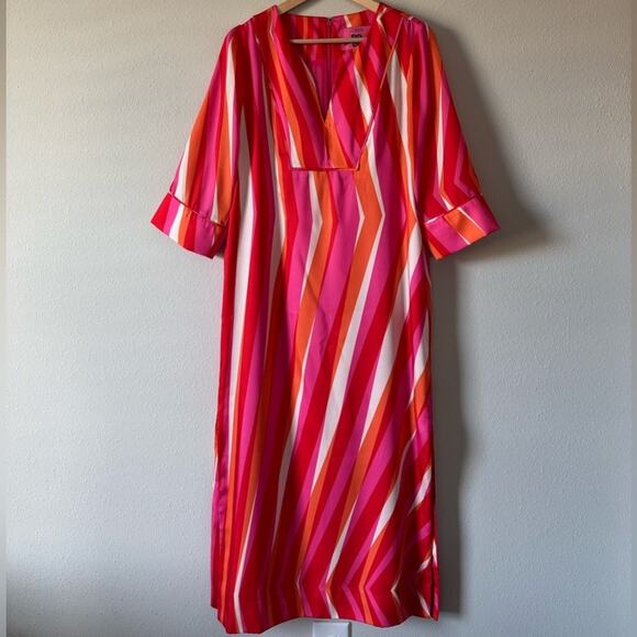 NEW J.CREW Collection ‘Ratti Stripe’ Kaftan Tunic Dress Size 4 - Picture 2 of 7